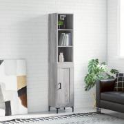 vidaXL Highboard grå sonoma 34,5x34x180 cm konstruert tre