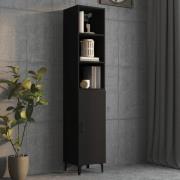 vidaXL Highboard svart 34,5x34x180 cm konstruert tre