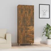 vidaXL Highboard røkt eik 69,5x34x180 cm konstruert tre