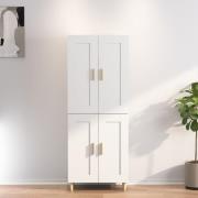 vidaXL Highboard hvit 69,5x34x180 cm konstruert tre