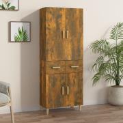 vidaXL Highboard røkt eik 69,5x34x179 cm konstruert tre