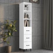 vidaXL Highboard hvit 34,5x34x180 cm konstruert tre