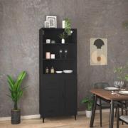 vidaXL Highboard svart konstruert tre