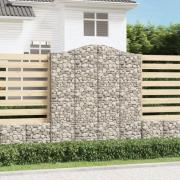 vidaXL Gabionkurver buede 4 stk 200x30x220/240 cm galvanisert jern