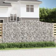 vidaXL Gabionkurver buede 15 stk 400x50x180/200 cm galvanisert jern