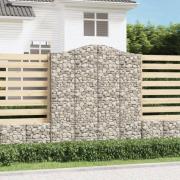 vidaXL Gabionkurver buede 20 stk 200x50x220/240 cm galvanisert jern