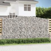 vidaXL Gabionkurver buede 4 stk 400x30x200/220 cm galvanisert jern