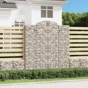 vidaXL Gabionkurver buede 7 stk 200x50x220/240 cm galvanisert jern