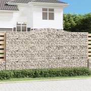 vidaXL Gabionkurver buede 10 stk 400x50x200/220 cm galvanisert jern