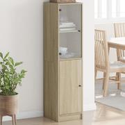 vidaXL Highboard med glassdører sonoma eik 35x37x142 cm