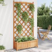 vidaXL Plantekasse med espalier brun heltre gran