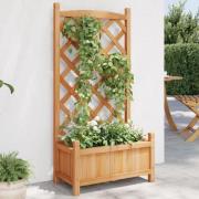 vidaXL Plantekasse med espalier brun heltre gran