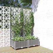 vidaXL Plantekasse med espalier lysegrå 80x40x121,5 cm PP