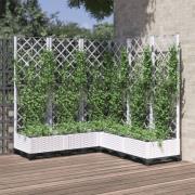 vidaXL Plantekasse med espalier hvit 120x120x121,5 cm PP