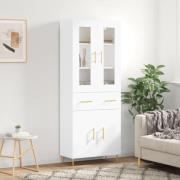 vidaXL Highboard hvit 69,5x34x180 cm konstruert tre