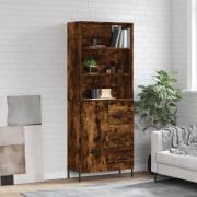 vidaXL Highboard røkt eik 69,5x34x180 cm konstruert tre