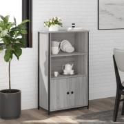 vidaXL Highboard grå sonoma 62x32x103,5 cm konstruert tre