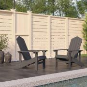 vidaXL Adirondack hagestoler 2 stk HDPE antrasitt