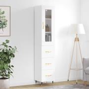 vidaXL Highboard hvit 34,5x34x180 cm konstruert tre