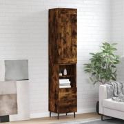 vidaXL Highboard røkt eik 34,5x34x180 cm konstruert tre