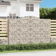 vidaXL Gabionkurver buede 15 stk 300x50x200/220 cm galvanisert jern