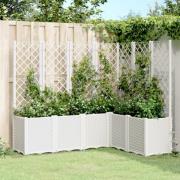 vidaXL Plantekasse med espalier hvit 160x120x140 cm PP