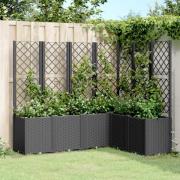 vidaXL Plantekasse med espalier svart 160x120x140 cm PP