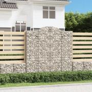 vidaXL Gabionkurver buede 30 stk 200x50x200/220 cm galvanisert jern