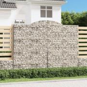 vidaXL Gabionkurver buede 15 stk 300x30x220/240 cm galvanisert jern