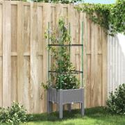 vidaXL Plantekasse med espalier lysegrå 40x40x142,5 cm PP