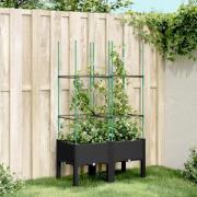 vidaXL Plantekasse med espalier svart 80x40x142,5 cm PP