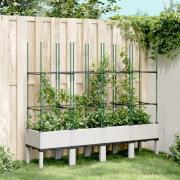 vidaXL Plantekasse med espalier hvit 160x40x142,5 cm PP