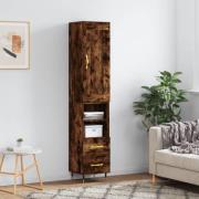 vidaXL Highboard røkt eik 34,5x34x180 cm konstruert tre