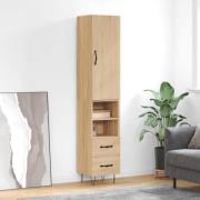 vidaXL Highboard sonoma eik 34,5x34x180 cm konstruert tre