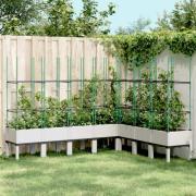 vidaXL Plantekasse med espalier hvit 200x160x142,5 cm PP