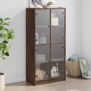 vidaXL Highboard med dører brun eik 68x37x142 cm konstruert tre