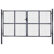 vidaXL Hageport netting galvanisert stål 289x200 cm grå