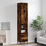 vidaXL Highboard røkt eik 34,5x34x180 cm konstruert tre