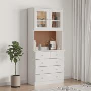 vidaXL Highboard ALTA hvit 77x35x165 cm heltre furu