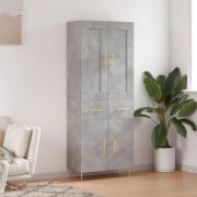 vidaXL Highboard betonggrå 69,5x34x180 cm konstruert tre