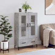 vidaXL Highboard betonggrå 69,5x31x115 cm konstruert tre