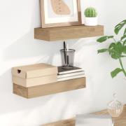 vidaXL Vegghyller 2 stk 40x15x4 cm heltre teak