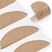 vidaXL Selvklebende trappematter 10 stk beige 65x22,5x3,5 cm