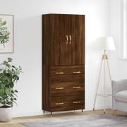 vidaXL Highboard brun eik 69,5x34x180 cm konstruert tre