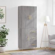 vidaXL Highboard grå sonoma 69,5x34x180 cm konstruert tre