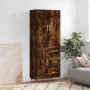 vidaXL Highboard røkt eik 69,5x34x180 cm konstruert tre