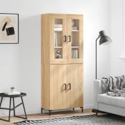 vidaXL Highboard sonoma eik 69,5x34x180 cm konstruert tre