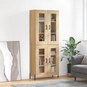 vidaXL Highboard sonoma eik 69,5x34x180 cm konstruert tre