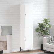 vidaXL Highboard høyglans hvit 34,5x34x180 cm konstruert tre