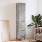 vidaXL Highboard grå sonoma 34,5x34x180 cm konstruert tre